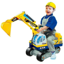 Kids Realistic Ride On Excavator Digging Toy With Helmet